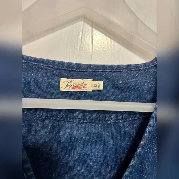 Faherty Long Sleeve Western Rodeo Boho Preppy Denim Dress Size XS - Picture 2 of 3